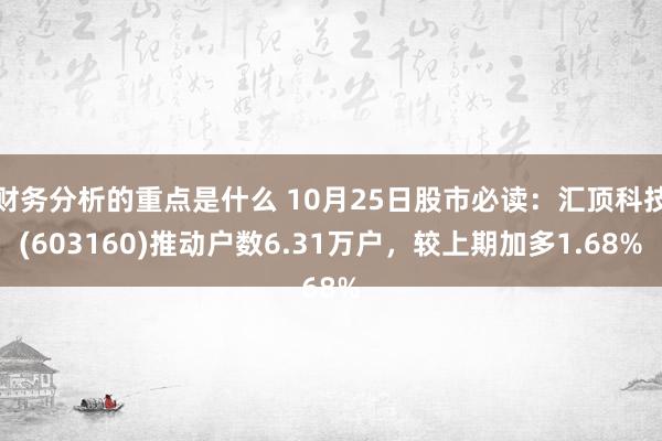 财务分析的重点是什么 10月25日股市必读：汇顶科技(603160)推动户数6.31万户，较上期加多1.68%