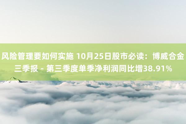 风险管理要如何实施 10月25日股市必读：博威合金三季报 - 第三季度单季净利润同比增38.91%