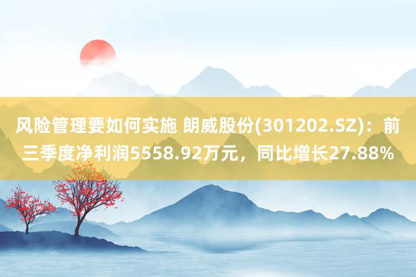 风险管理要如何实施 朗威股份(301202.SZ)：前三季度净利润5558.92万元，同比增长27.88%