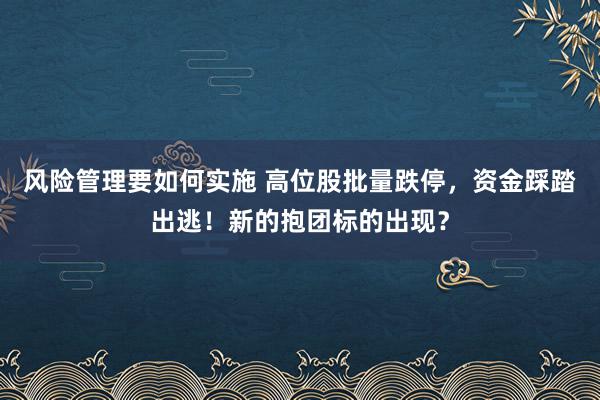 风险管理要如何实施 高位股批量跌停，资金踩踏出逃！新的抱团标的出现？