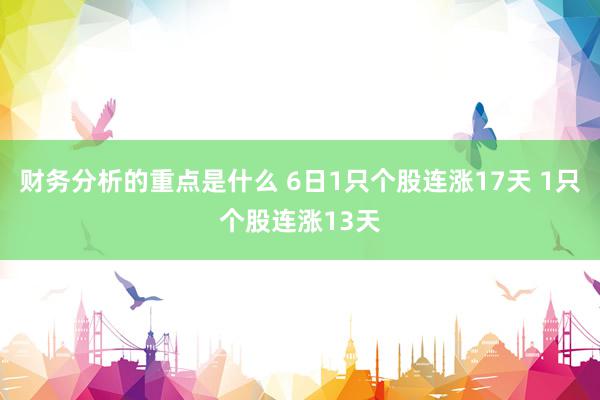 财务分析的重点是什么 6日1只个股连涨17天 1只个股连涨13天