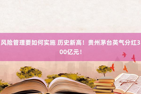 风险管理要如何实施 历史新高！贵州茅台英气分红300亿元！