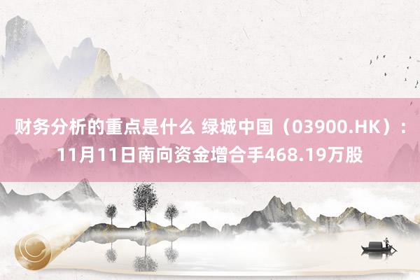 财务分析的重点是什么 绿城中国（03900.HK）：11月11日南向资金增合手468.19万股