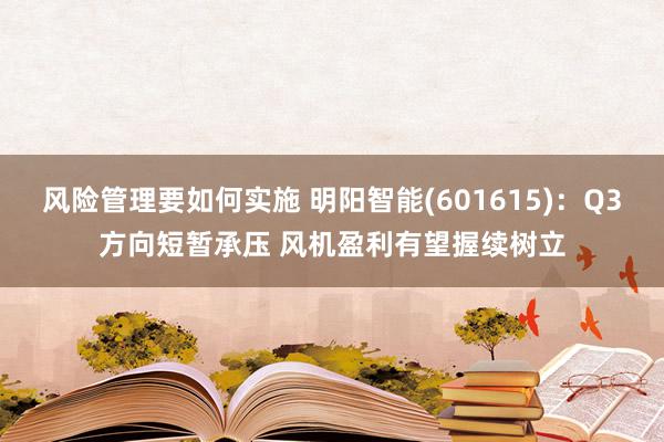 风险管理要如何实施 明阳智能(601615)：Q3方向短暂承压 风机盈利有望握续树立