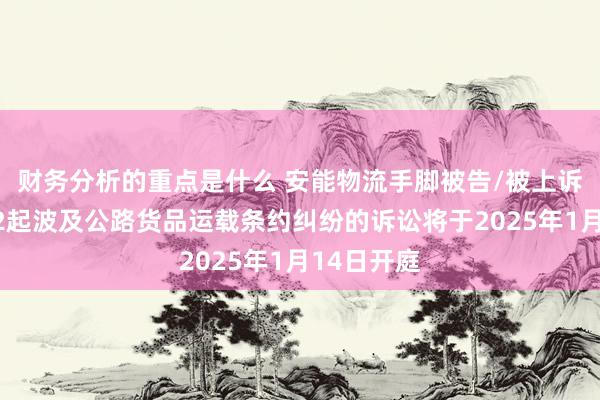 财务分析的重点是什么 安能物流手脚被告/被上诉东谈主的2起波及公路货品运载条约纠纷的诉讼将于2025年1月14日开庭