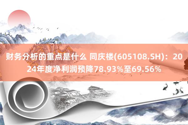 财务分析的重点是什么 同庆楼(605108.SH)：2024年度净利润预降78.93%至69.56%