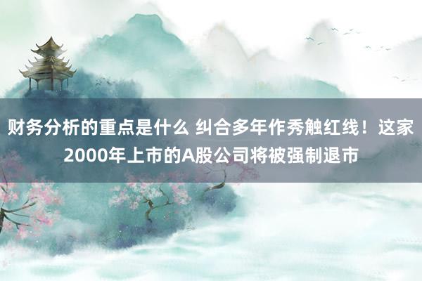 财务分析的重点是什么 纠合多年作秀触红线！这家2000年上市的A股公司将被强制退市