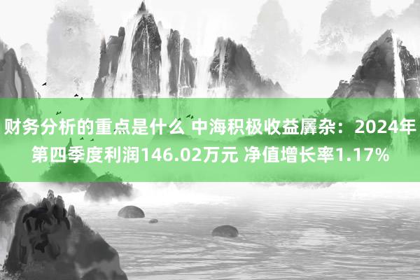 财务分析的重点是什么 中海积极收益羼杂：2024年第四季度利润146.02万元 净值增长率1.17%