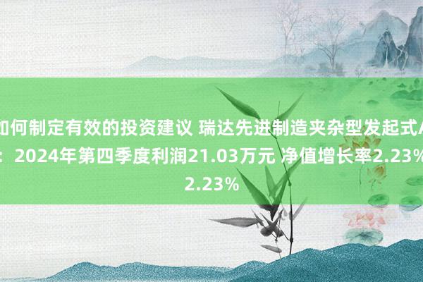 如何制定有效的投资建议 瑞达先进制造夹杂型发起式A：2024年第四季度利润21.03万元 净值增长率2.23%