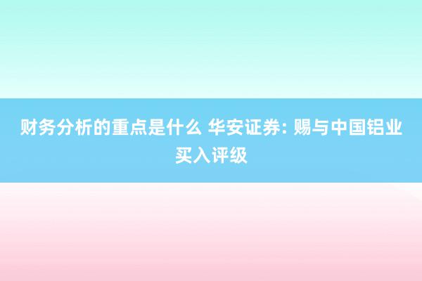 财务分析的重点是什么 华安证券: 赐与中国铝业买入评级