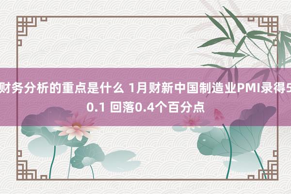 财务分析的重点是什么 1月财新中国制造业PMI录得50.1 回落0.4个百分点