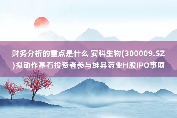 财务分析的重点是什么 安科生物(300009.SZ)拟动作基石投资者参与维昇药业H股IPO事项