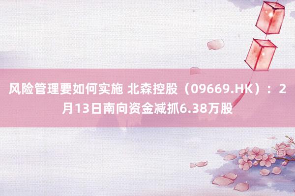 风险管理要如何实施 北森控股（09669.HK）：2月13日南向资金减抓6.38万股