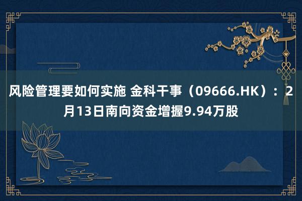 风险管理要如何实施 金科干事（09666.HK）：2月13日南向资金增握9.94万股