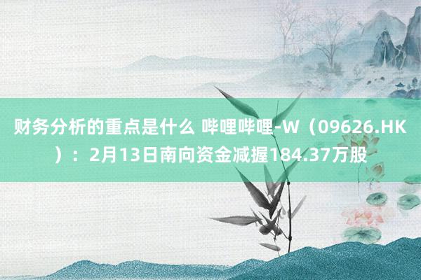 财务分析的重点是什么 哔哩哔哩-W（09626.HK）：2月13日南向资金减握184.37万股