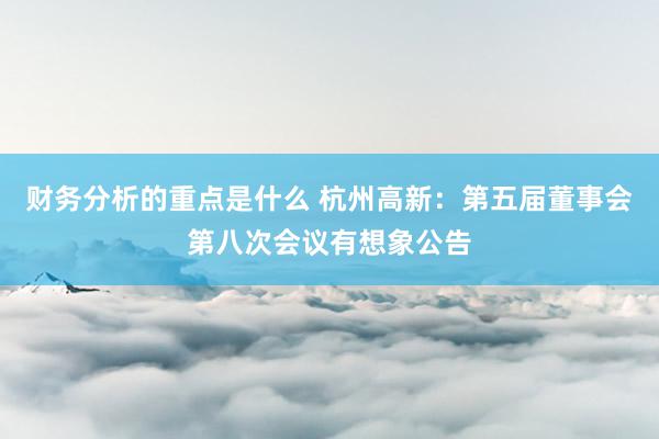 财务分析的重点是什么 杭州高新：第五届董事会第八次会议有想象公告