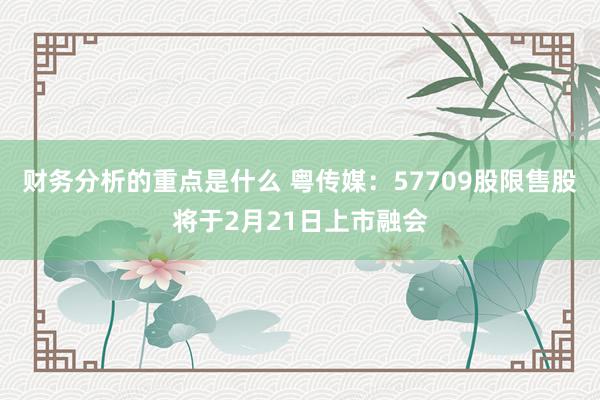 财务分析的重点是什么 粤传媒：57709股限售股将于2月21日上市融会