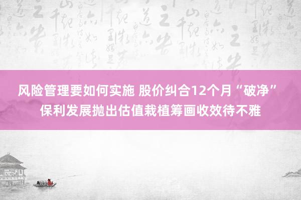 风险管理要如何实施 股价纠合12个月“破净” 保利发展抛出估值栽植筹画收效待不雅