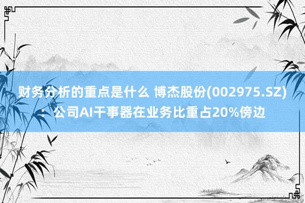 财务分析的重点是什么 博杰股份(002975.SZ)：公司AI干事器在业务比重占20%傍边