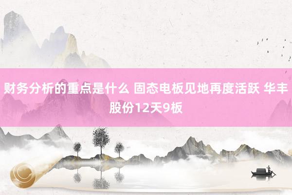 财务分析的重点是什么 固态电板见地再度活跃 华丰股份12天9板