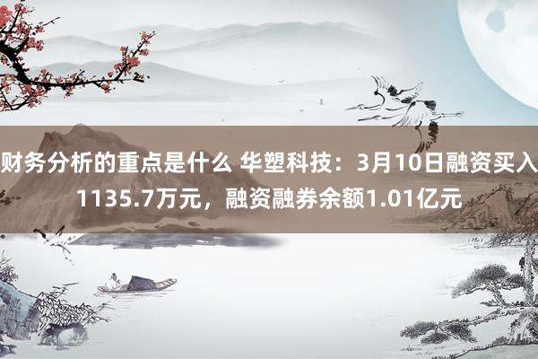 财务分析的重点是什么 华塑科技：3月10日融资买入1135.7万元，融资融券余额1.01亿元