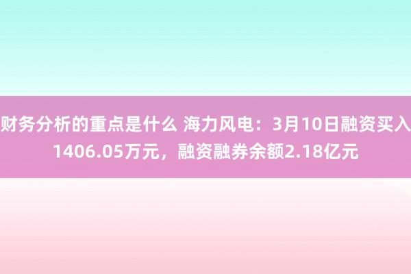 财务分析的重点是什么 海力风电：3月10日融资买入1406.05万元，融资融券余额2.18亿元