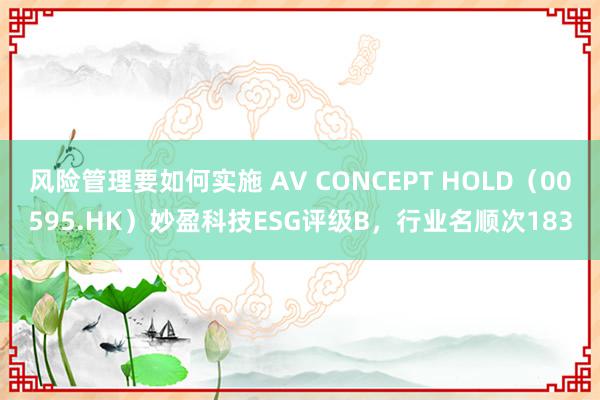 风险管理要如何实施 AV CONCEPT HOLD（00595.HK）妙盈科技ESG评级B，行业名顺次183