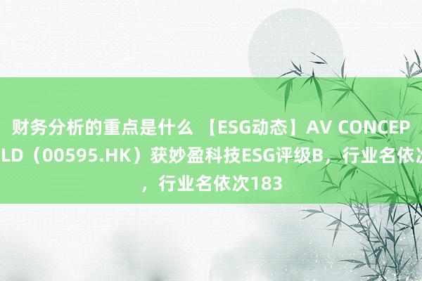 财务分析的重点是什么 【ESG动态】AV CONCEPT HOLD（00595.HK）获妙盈科技ESG评级B，行业名依次183