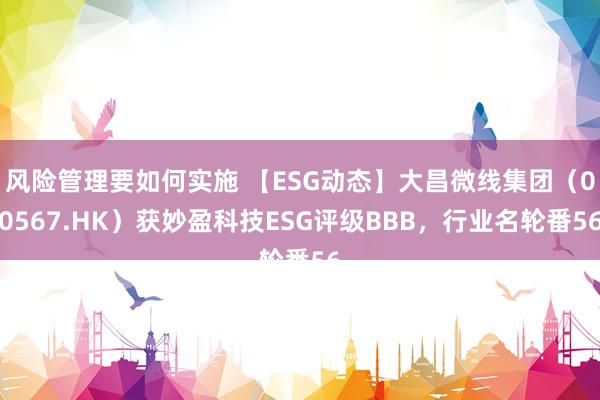 风险管理要如何实施 【ESG动态】大昌微线集团（00567.HK）获妙盈科技ESG评级BBB，行业名轮番56