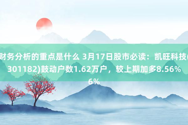 财务分析的重点是什么 3月17日股市必读：凯旺科技(301182)鼓动户数1.62万户，较上期加多8.56%