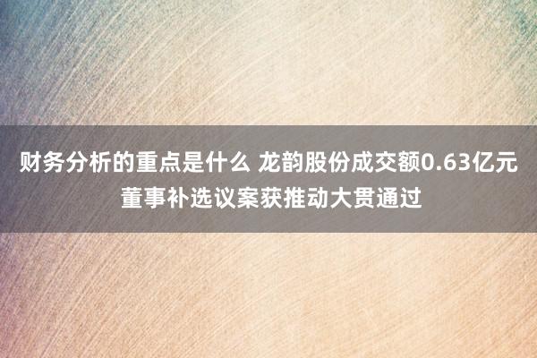 财务分析的重点是什么 龙韵股份成交额0.63亿元 董事补选议案获推动大贯通过