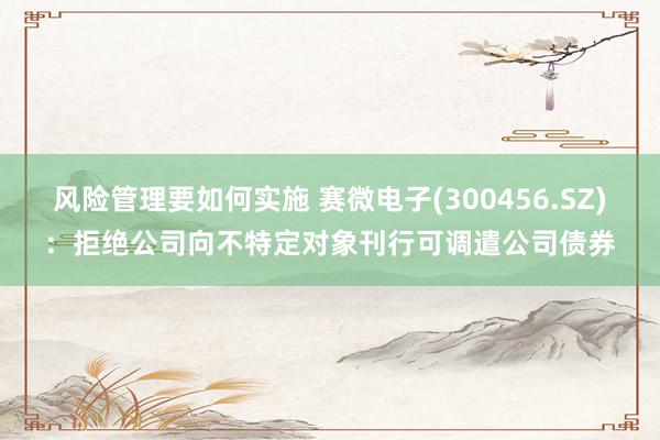 风险管理要如何实施 赛微电子(300456.SZ)：拒绝公司向不特定对象刊行可调遣公司债券